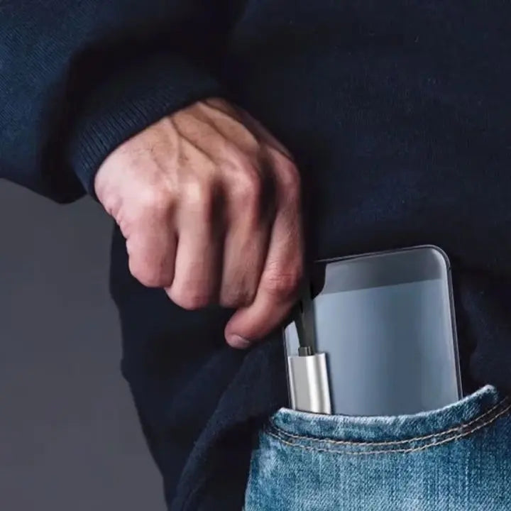 Compact 3-in-1 Fast Charging Cable with Lightning, Micro, and Type-C Connector