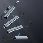Compact 3-in-1 Fast Charging Cable with Lightning, Micro, and Type-C Connector