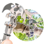 Compact stainless steel multi-purpose outdoor hook with auto-grip claw