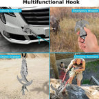 Compact stainless steel multi-purpose outdoor hook with auto-grip claw
