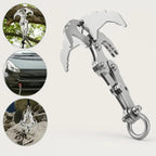 Compact stainless steel multi-purpose outdoor hook with auto-grip claw