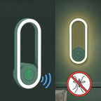 Compact ultrasound mosquito repellent device with LED light