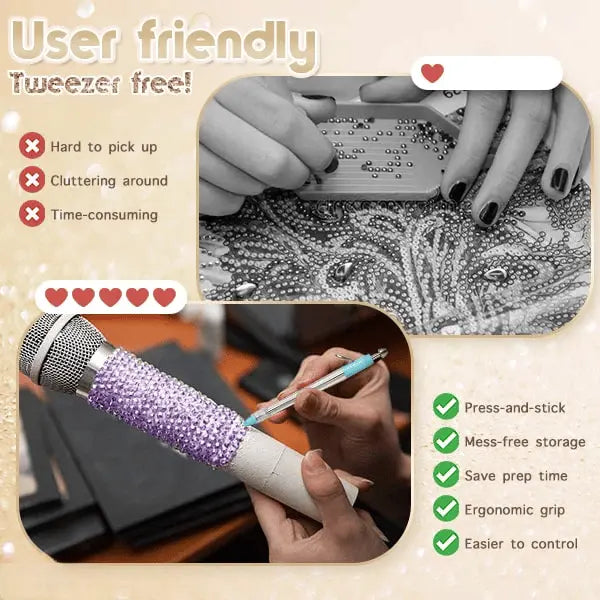 Complete set for DIY diamond painting with pen