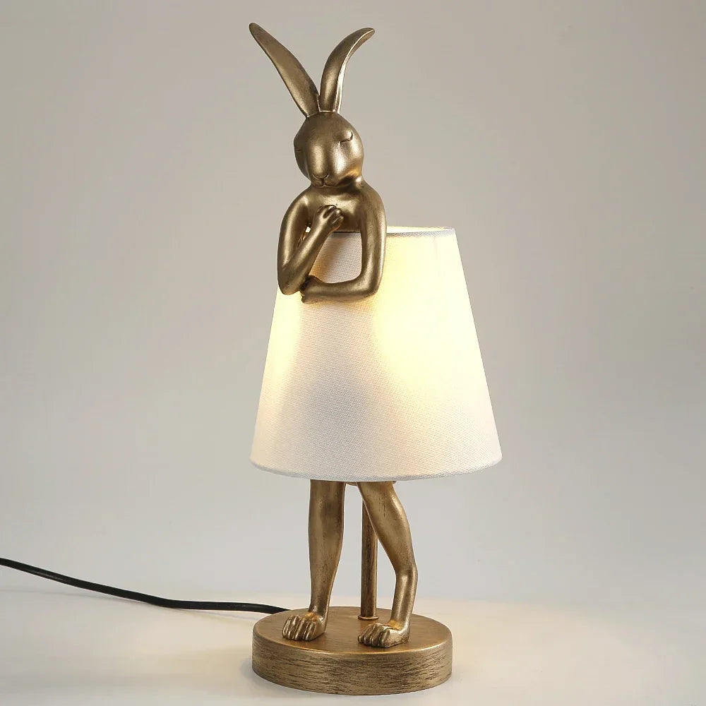 Rabbit Table Lamp – Dimmable LED Night Light in Modern Design for Kids' Room & Living Room with Soft Light for Kids' Rooms