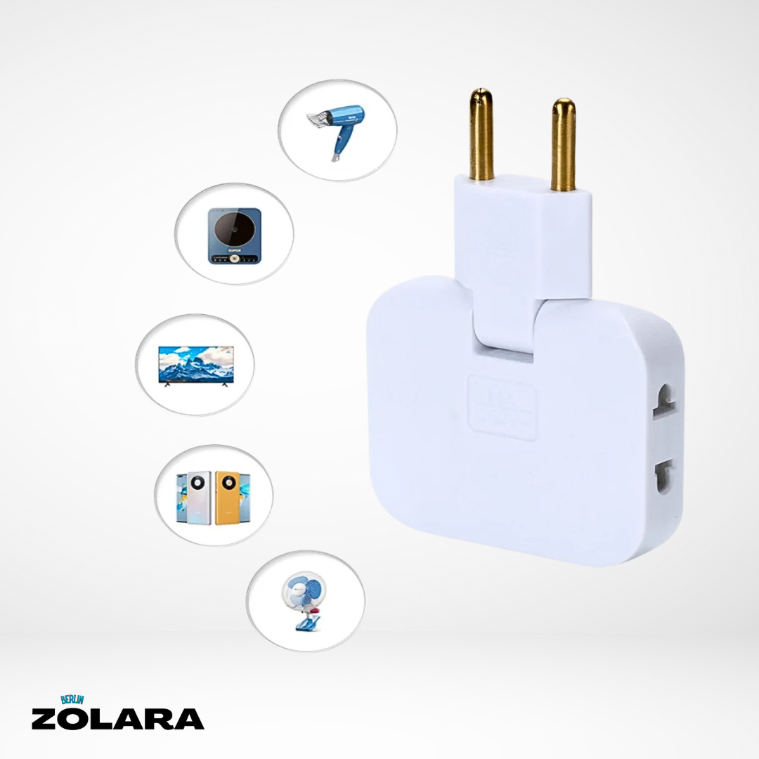 Rotatable EU Plug Adapter | Multi Power Sockets Eco (EU)