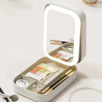 Cosmetic case with LED mirror – Makeup & Organize anywhere