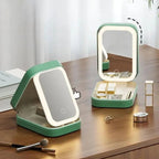 Cosmetic case with LED mirror – Makeup & Organize anywhere
