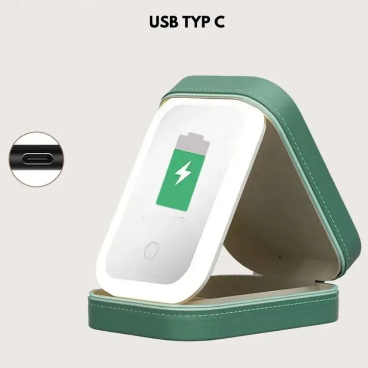 Cosmetic case with LED mirror – Makeup & Organize anywhere