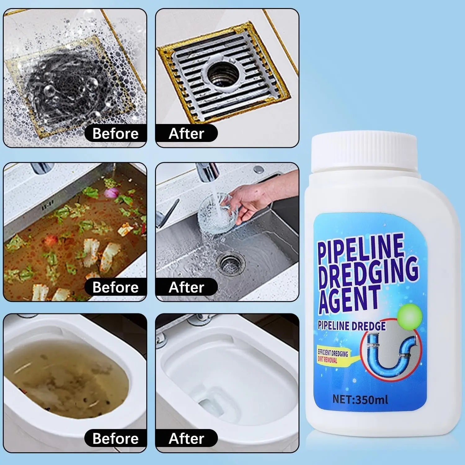 Powerful Drain Cleaner – Against Clogs & 99% of Germs