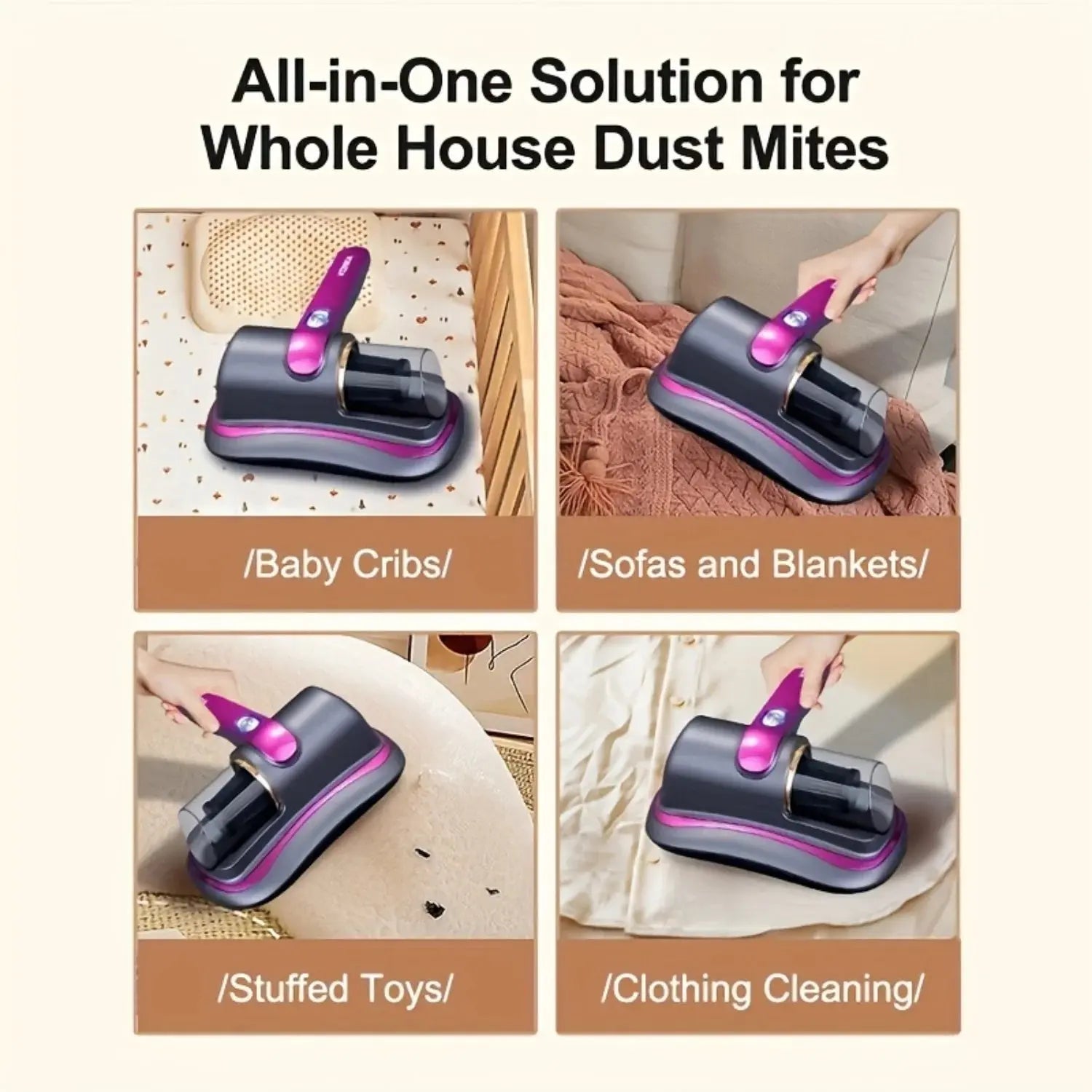 Powerful cordless vacuum cleaner for furniture and mattresses