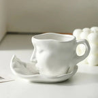 Creative Ceramic Kiss Coffee Mug with Face Design