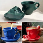 Creative Ceramic Kiss Coffee Mug with Face Design