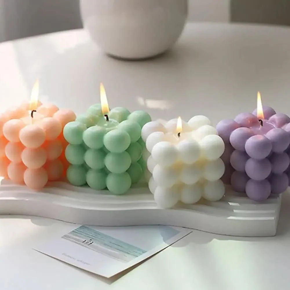 Handmade Soy Wax Cube Candle, Decorative & Fragrant