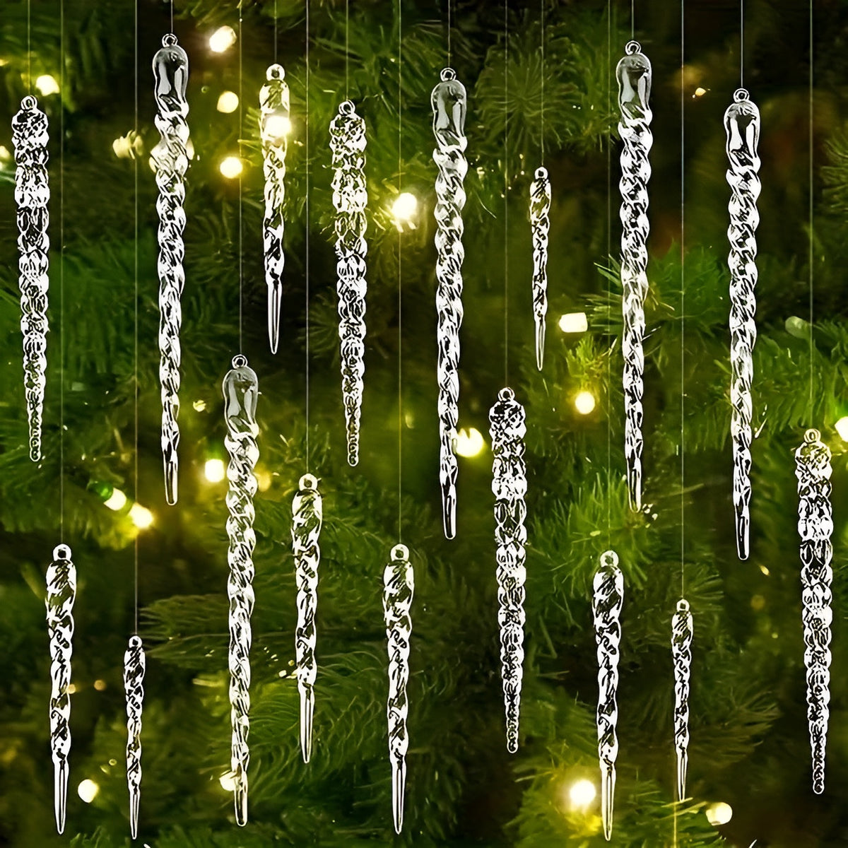 Crystal Icicle Pendant | Elegant Christmas Decoration for Windows