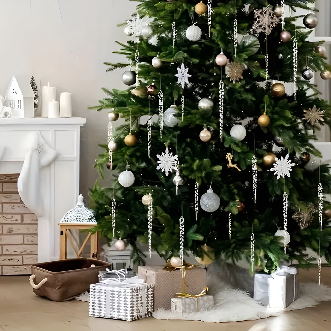 Crystal Icicle Pendant | Elegant Christmas Decoration for Windows