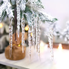 Crystal Icicle Pendant | Elegant Christmas Decoration for Windows
