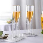 Crystal glasses with floating effect for champagne