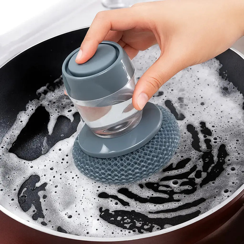 Kitchen cleaning brush with soap dispenser – Antibacterial and mold resistant