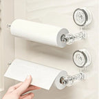 Kitchen roll holder with vacuum suction cup – Drill-free & reusable