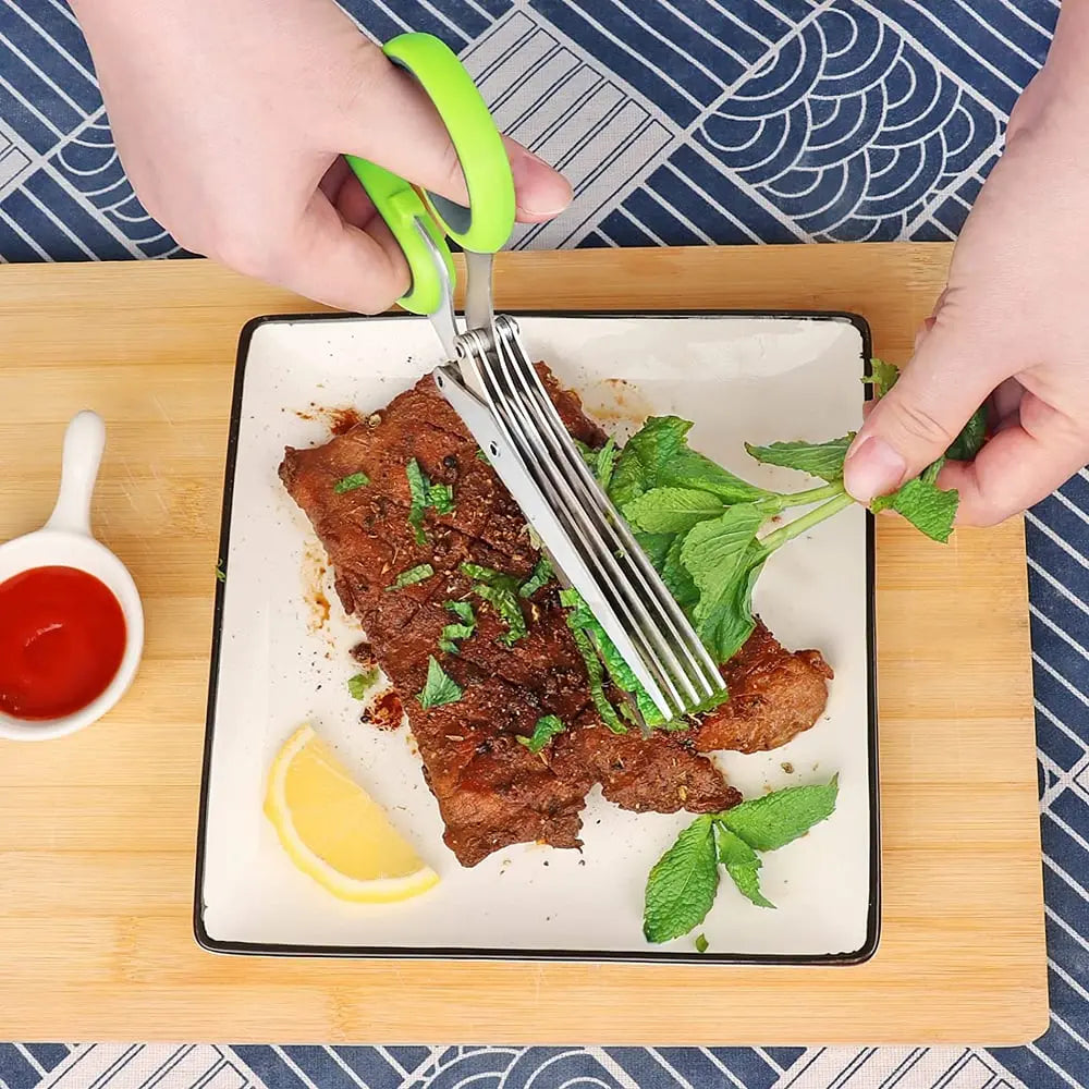 Kitchen scissors with 5 blades – Saves time & replaces tedious chopping