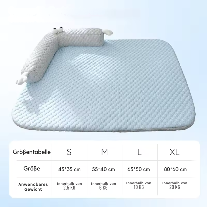 Cooling pet bed with neck support