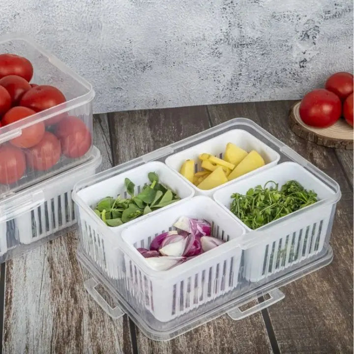 Refrigerator Storage Box – 4-in-1 Organizer for Food
