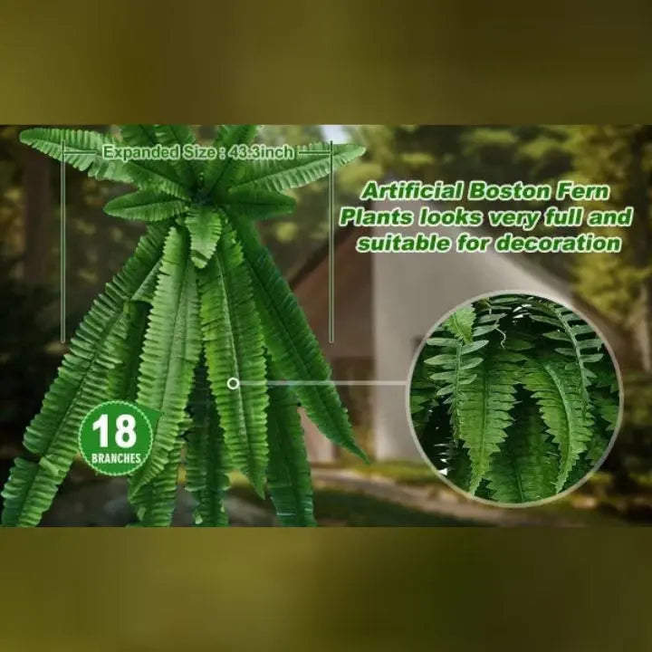 Artificial Boston Fern Bundle - UV resistant & easy to care for (18 stems)