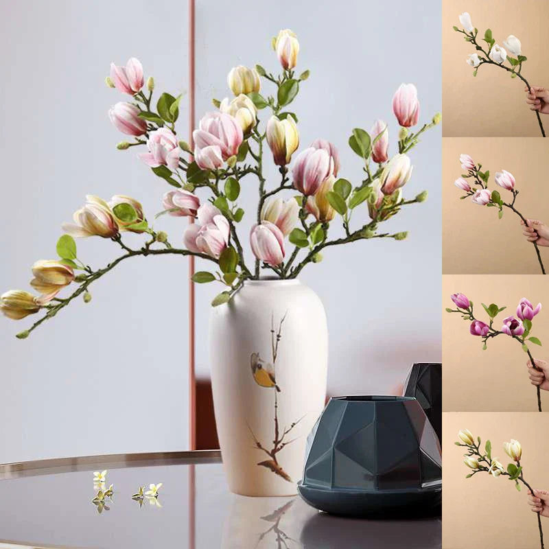 Lifelike artificial magnolia branches