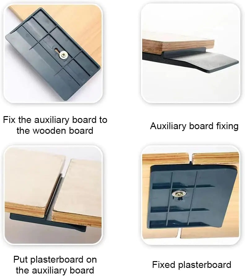 Plastic ceiling panel mounting plates for easy one-person installation