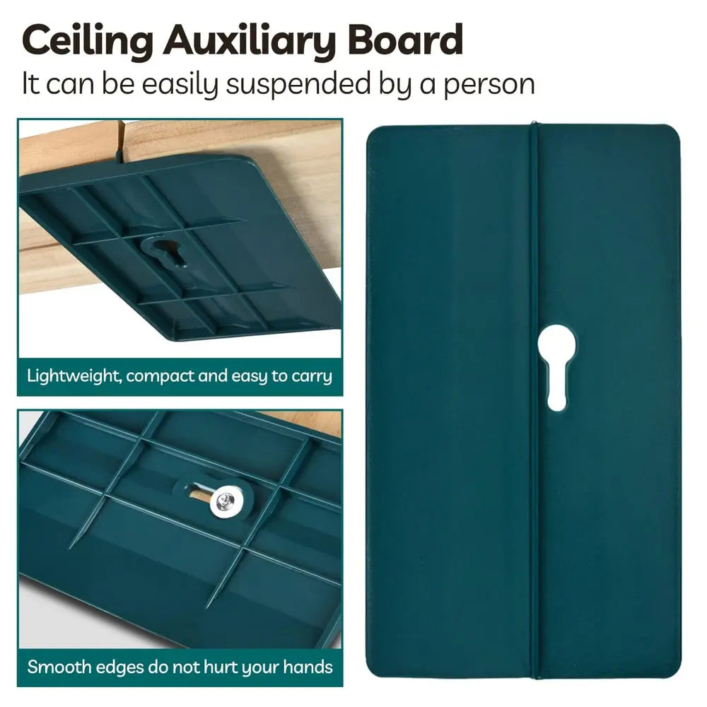 Plastic ceiling panel mounting plates for easy one-person installation