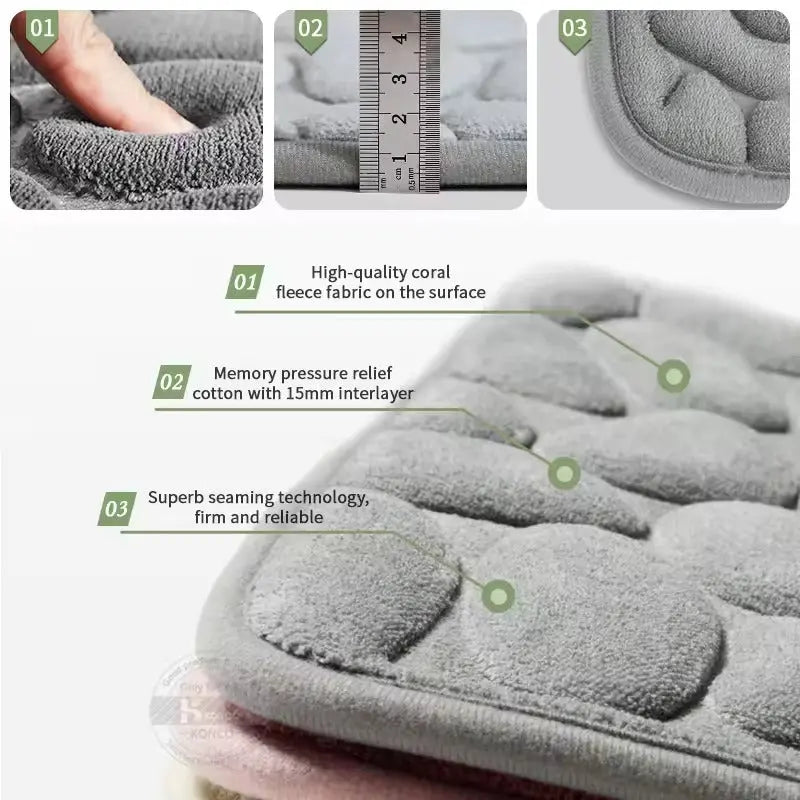 Cozy soft bath mat – quick water absorption & non-slip
