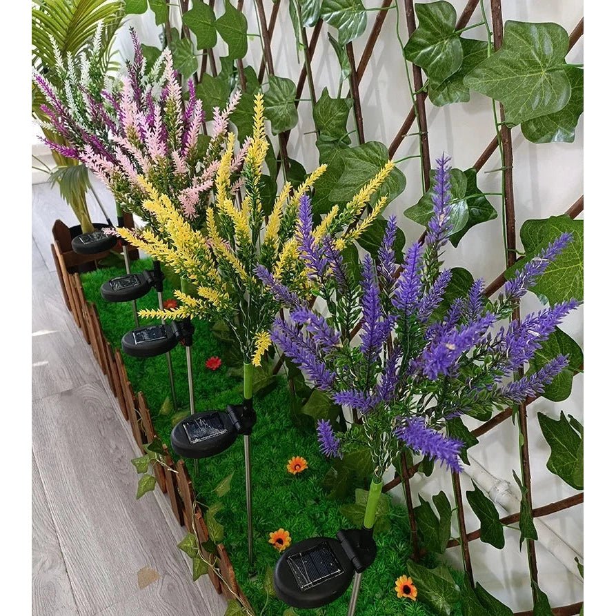 Solar lavender lights for romantic garden lighting