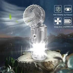 LED camping lamp with fan and power bank function