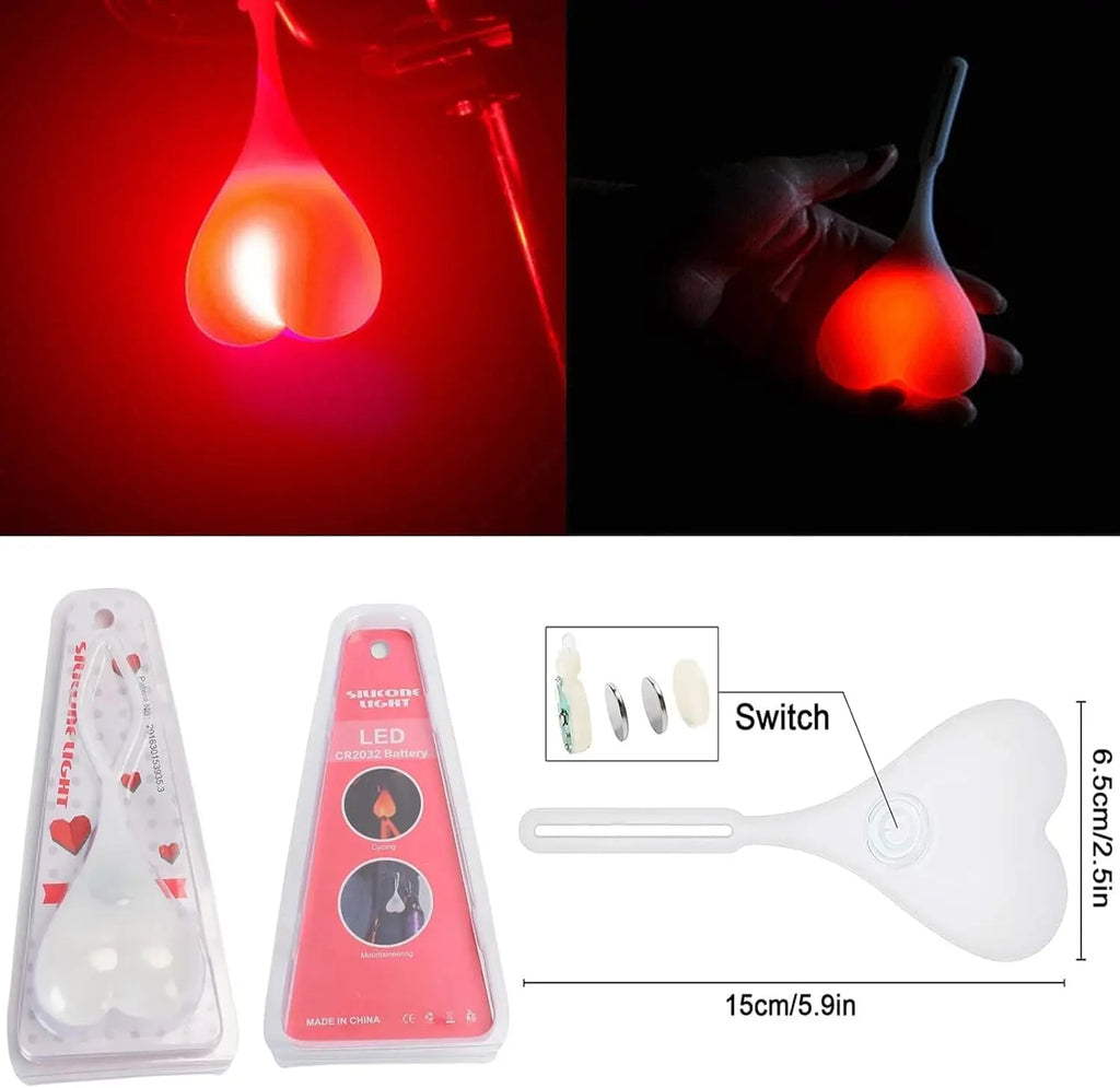 LED bicycle rear light in heart shape – For better visibility in road traffic