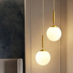Luxurious pendant lamp in gold – Modern hanging light for staircase or living area