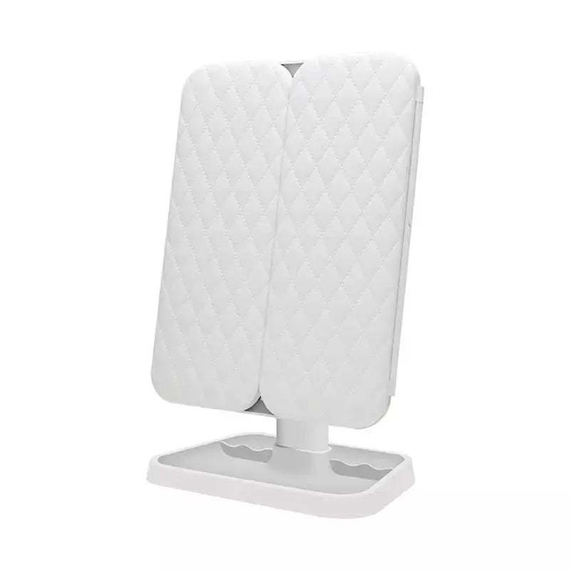 LED-Makeup mirror with adjustable lighting and magnification