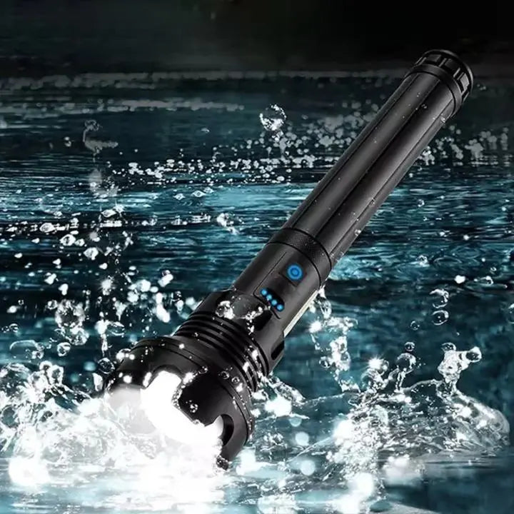 LED flashlight with laser – rechargeable & robust