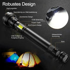 LED flashlight with laser – rechargeable & robust