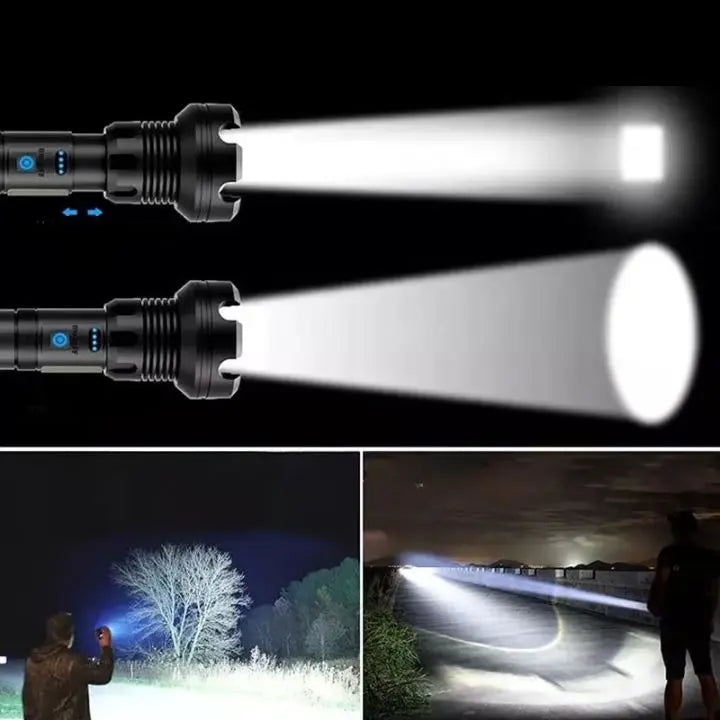 LED flashlight with laser – rechargeable & robust