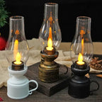 LED Vintage Oil Lamp – Elegant Electronic Swing Candle