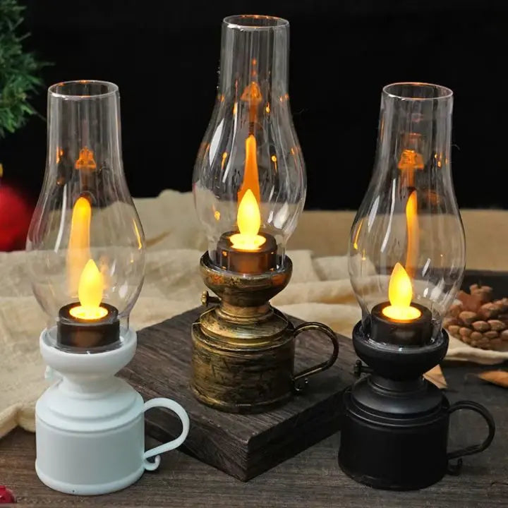 LED Vintage Oil Lamp – Elegant Electronic Swing Candle
