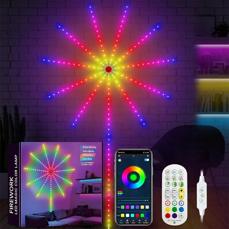 LED fairy lights with firework effect