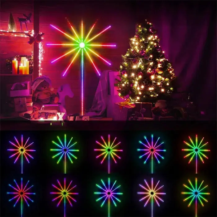 LED fairy lights with firework effect