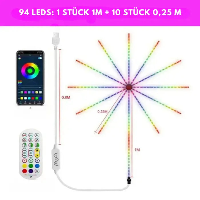 LED fairy lights with firework effect