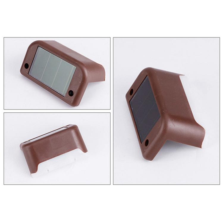 12 PCS Solar Powered LED Outdoor Step Light IP65 Waterproof Garden Lamp, Warm White Light (Brown)