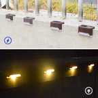 12 PCS Solar Powered LED Outdoor Step Light IP65 Waterproof Garden Lamp, Warm White Light (Brown)