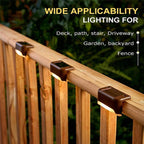 12 PCS Solar Powered LED Outdoor Step Light IP65 Waterproof Garden Lamp, Warm White Light (Brown)