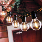 G40-EU-25 G40 7.6m 175W E12 IP44 waterproof Retro Filament light bulbs string, 25 light bulbs LED decorative lamp for garden, construction, bar, party, wedding, AC 220V, EU plug (Warm White)
