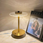 Cordless Rechargeable LED Crystal Disc Table Lamp
