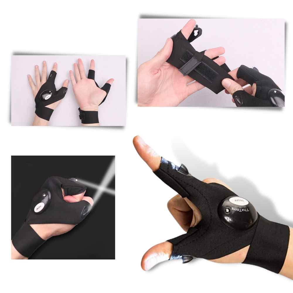 Set of LED gloves with waterproof lights